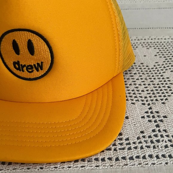 drew house Mascot Trucker Hat Golden Yellow rare - Picture 3 of 11